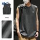 回力（Warrior）背心男純棉美式復古潮流無(wú)袖寬肩男士運動(dòng)健身籃球砍袖百搭打底衫 【純棉透氣】-中灰#HL山野霧X XL