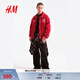 H&M【新年系列】男裝棉衣紅色馬年本命年棒球外套夾克棉服1307972 紅色/Blessings Never Cease L 175/108