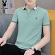 花花公子（PLAYBOY）短袖T恤男夏季男士polo衫翻領(lǐng)男裝休閑商務(wù)高端衣服 豆綠 XL