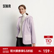 森馬（Semir）外套女冬季中長(cháng)款兩面穿仿羊羔毛搖粒絨2025新款純色慵懶夾克 粉紫70014 L