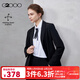 G2000【多面彈性/商場(chǎng)同款】女裝2025秋冬厚款商務(wù)通勤西裝套裝 西服-彈力肌理感-黑色修身 L （38）