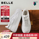 百麗（Belle）沈月同款步步糕厚底小白鞋女商場(chǎng)新款增高加絨休閑板鞋E7J1DAM6 米白色-絨里（6CM跟高）【沈月同款】 37 (235mm)