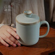 青澹汝窯辦公茶水分離杯陶瓷茶具會(huì )議杯純手工無(wú)奇杯 無(wú)奇杯約350ml  開(kāi)片可養 350ml1個(gè)