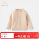 班喜迪女童毛衣春秋款2025新款洋氣寶寶公主套頭上衣兒童針織打底衫秋裝 米色 90
