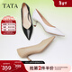 他她（TATA）尖頭高跟鞋女細跟通勤單鞋女鞋工作鞋秋新款 白色 38