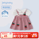 JELLYBABY[7A抗菌]女童連衣裙寶寶可愛(ài)櫻桃假兩件夏裝潮兒童裙子女2025新款 大紅 120