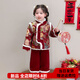 哈熙牛拜年服女童冬季新款女寶寶衣服兒童冬裝新中式加絨加厚唐裝兩件套 紅色年服套裝（含包包） 加絨 100 建議2歲左右