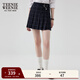 Teenie Weenie小熊秋季格紋百褶短裙學(xué)院風(fēng)休閑半身裙灰色半裙女裝 撞色 XS (155)