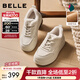 百麗（Belle）簡(jiǎn)約百搭高幫板鞋女2025冬新商場(chǎng)同款加絨厚底板鞋E6J1DDM5 杏色 37 (235mm)