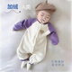 皓娥新生嬰兒衣服 男女寶寶夾棉包屁連體衣春秋季0-3-6個(gè)月百天外出服 溫暖奧粒絨-73碼（4-7個(gè)月）