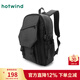 熱風(fēng)春季新款男士涂層雙肩包戶(hù)外運動(dòng)出游大容量純色背包 01黑色 F