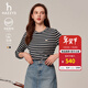 哈吉斯（HAZZYS）女裝 春秋款女【PHIZ系列】條紋長(cháng)袖T恤ABTSE0BCX01 藏青色NV L (165/88A 40)