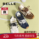 百麗（Belle）馬年系列流心糖阿甘鞋德訓鞋女商場(chǎng)款運動(dòng)風(fēng)休閑鞋E7H1DCM5預售 米色 4.5CM增高 37 (235mm)
