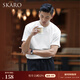 SKARO【明星同款 重磅棉T】SKARO華夫格短袖T恤男夏季白色休閑圓領(lǐng)半袖 白色SKT231-3 S