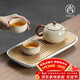 尚言坊汝窯功夫茶具整套帶茶盤(pán)一人用陶瓷高檔家用泡茶茶杯茶壺器具套裝