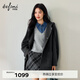 伊芙麗（eifini）伊芙麗學(xué)院風(fēng)連帽設計中長(cháng)款100%羊毛毛呢外套女2025冬裝新款 極致灰 S