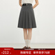 范思藍恩范思藍恩減齡學(xué)院風(fēng)百褶裙女2025春裝高腰顯瘦百搭a字半身裙1057 灰色(短款） M