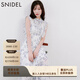 SNIDEL【精英衣櫥】?jì)?yōu)雅荷葉邊小飛袖印花茶歇連衣裙SWFO254139 象牙白 L （2）