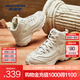斯凱奇（Skechers）秋冬新款休閑鞋運動(dòng)復古革面防風(fēng)保暖厚底松糕鞋高幫運動(dòng)鞋 167569-NAT 自然色 37.5