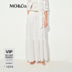 MO&Co.半身裙夏輕薄苧麻高腰塔裙長(cháng)裙白色靜奢MBE2SKT009 本白色 S