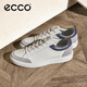 愛(ài)步（ECCO）休閑鞋 2026年春季新款真皮舒適休閑板鞋男鞋 柔酷60周年525474 水泥灰/白色/深藍色52547461569（牛皮剖層革/牛皮革） 42