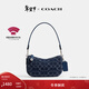 蔻馳（COACH）【禮物】女士經(jīng)典標志丹寧布SWINGER 20號手袋牛仔腋下包女包 LH/深藍色 混合色