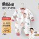 貝肽斯嬰兒衣服春季夾棉連體衣新生兒寶寶裝三層空氣棉嬰兒連體衣 滑雪企鵝 80cm