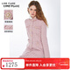 LIME FLARE萊茵福萊爾小香風(fēng)編織收腰修身連衣裙裙子夏季 桃粉色【尺碼偏小建議拍大一碼】 M