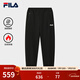 FILA 斐樂(lè )官方男士針織長(cháng)褲冬季新款時(shí)尚休閑加絨舒適收口褲 正黑色-BK L 175/84A/L