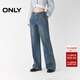 ONLY2025夏季新款松弛感高腰寬松顯瘦直筒褲牛仔褲女|125332079 J34 390洗水牛仔藍 M M標準褲長(cháng)