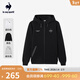 樂(lè )卡克（Le coq sportif）法國公雞春季男女同款連帽開(kāi)衫針織外套 黑色 L