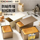 yong hiang永祥食品級面包吐司模具帶蓋工具盒子烘焙家用烤箱烤吐司模具 吐司模具 小熊長(cháng)方形款450g帶蓋款1個(gè)
