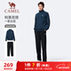 駱駝（CAMEL）立領(lǐng)運動(dòng)套裝男棉感休閑運動(dòng)服兩件套 J15CAXLN008 暗鈷藍 XL