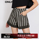 ONLY時(shí)尚百搭高腰卷邊短褲闊腿牛仔褲女|123143016 J19 黑牛仔 S (160) 64A