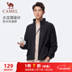 駱駝（CAMEL）雙面搖粒絨外套男裝立領(lǐng)運動(dòng)抓絨上衣 J15CAXLN001 幻影黑 XL