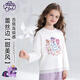 小馬寶莉女童長(cháng)袖t恤春季2026新款女童甜美蕾絲拼接打底衫 白 120