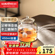 金灶（KAMJOVE）創(chuàng  )意錘目紋側把加厚玻璃茶壺足銀茶隔過(guò)濾花茶壺茶具煮茶養生壺 A-450 450ml
