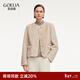 歌莉婭立體絞花肌理外套女2025新款冬季高級感短款夾克1ECL6F720 43W米駝 S