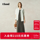 ELAND【100%亞麻】衣戀襯衫女大寬松版型長(cháng)袖外套2025夏季新款 EEYWF37E01象牙白/白色(39)Ivory S /160