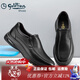 金利來(lái)（Goldlion）男鞋新款皮鞋商務(wù)休閑鞋氣墊軟底頭層牛皮單鞋套腳一腳蹬懶人鞋子 黑色 42