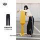 adidas胡麟鵬同款經(jīng)典寬松三條紋運動(dòng)褲女秋季阿迪達斯官方三葉草   黑色/白(推薦選小一碼)   M