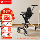 AMORHOME遛娃神器嬰兒推車(chē)兒童手推車(chē)輕便可折疊高景觀(guān)寶寶小推車(chē)溜娃神車(chē) 【新款】香檳黑金 傘【全包款】