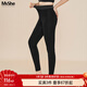 MsShe大碼女裝2025秋冬【加厚加絨生姜打底褲】胖mm高彈保暖褲子 九分褲-生姜超柔絨-黑色（現貨） 2XL 適合125-180斤