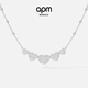 APM Monaco愛(ài)心可調節項鏈銀白色密鑲心形設計感優(yōu)雅精致華麗新年禮物