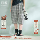 日著(zhù)年輪格子休閑短褲2025夏季新款薄寬松洋氣減齡顯瘦外穿褲子女 年輪格 S