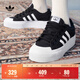 adidas NIZZA PLATFORM厚底增高運動(dòng)帆布鞋女阿迪達斯三葉草 一號黑/白   39