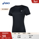 亞瑟士ASICS女子運動(dòng)T恤舒適透氣跑步運動(dòng)短袖 2012D164-700 黑色 M
