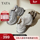 他她（TATA）加絨女鞋網(wǎng)面鞋子秋季新款時(shí)尚休閑鞋百搭增高老爹鞋CZX02CM5 灰/銀 36