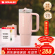 STANLEY保溫杯水杯巨無(wú)霸吸管杯PRO保溫保冷大容量杯子年會(huì )禮品男女禮物 【亮面杯身】桃杏粉- 887ml