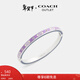 蔻馳（COACH）【新年禮物】【專(zhuān)享直降】奧萊女士手鐲時(shí)尚首飾百搭禮物 KISSING鉸鏈手鐲 銀色/紫色